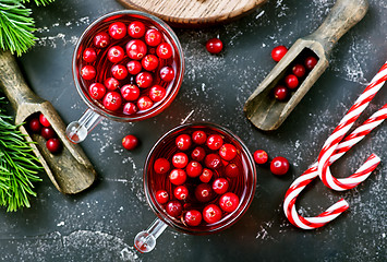 Image showing cranberry drink and berries