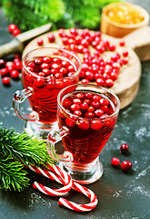 Image showing cranberry drink and berries