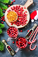 Image showing cranberry drink and berries