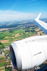 Image showing view thru an airplane window