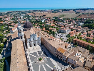 Image showing flight over Basilica della Santa Casa Loreto Italy