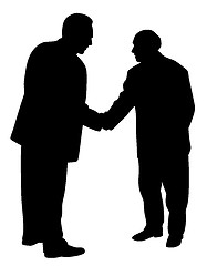 Image showing Two businessmen shaking hands