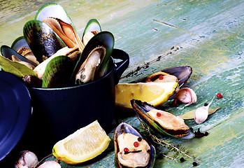 Image showing Boiled Green Mussels