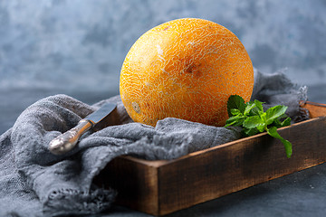 Image showing Ripe yellow melon.