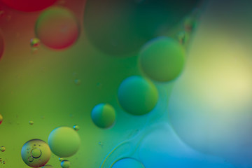 Image showing Defocused rainbow abstract background picture made with oil, water and soap