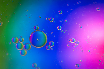 Image showing Rainbow abstract background picture made with oil, water and soap