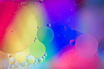 Image showing Rainbow abstract background picture made with oil, water and soap