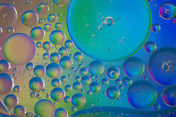 Image showing Rainbow abstract background picture made with oil, water and soap