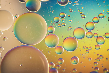 Image showing Rainbow abstract background picture made with oil, water and soap