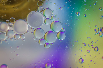 Image showing Rainbow abstract background picture made with oil, water and soap