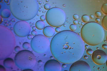 Image showing Multicolored abstract background picture made with oil, water and soap