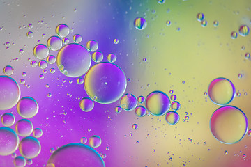 Image showing Rainbow abstract background picture made with oil, water and soap