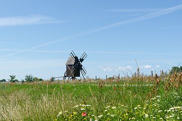 Image showing Traditional windmill, the symbol of the island of sun and wind O