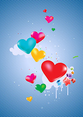 Image showing Colorful hearts Background 