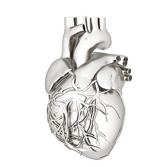 Image showing Metall heart. 3d render