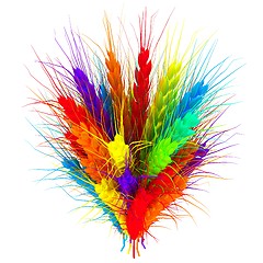 Image showing Colorful spikelets design. 3d render