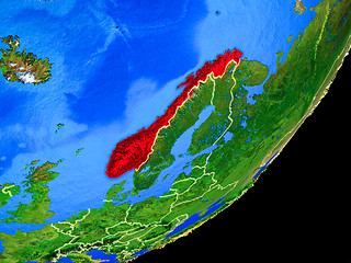 Image showing Norway on Earth from space