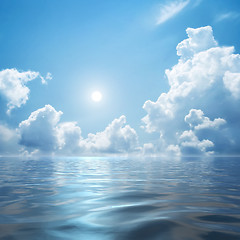 Image showing white clouds over the sea