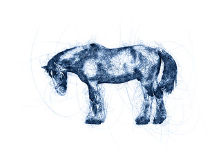 Image showing Great Horse Ballpoint Pen Doodle Illustration