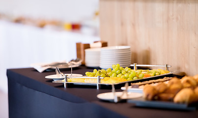 Image showing Coffee break table on business seminar