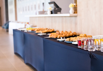 Image showing Coffee break table on business seminar