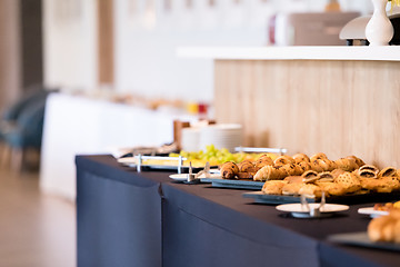 Image showing Coffee break table on business seminar