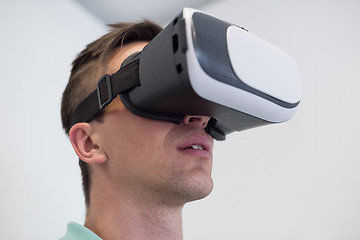 Image showing man using VR-headset glasses of virtual reality