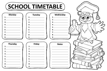 Image showing Black and white school timetable topic 4