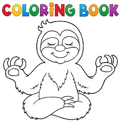 Image showing Coloring book happy sloth theme 1