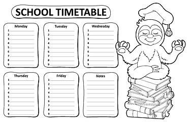 Image showing Black and white school timetable topic 5