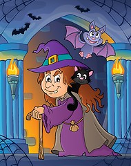 Image showing Witch with cat topic image 3