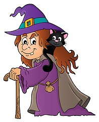 Image showing Witch with cat topic image 1