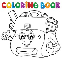 Image showing Coloring book happy schoolbag topic 2