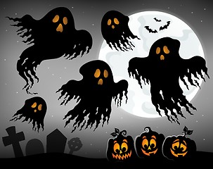 Image showing Halloween image with ghosts topic 1