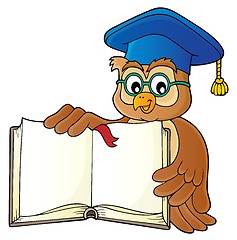 Image showing Owl teacher with open book theme image 1