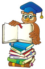 Image showing Owl teacher with open book theme image 3