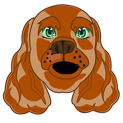 Image showing Vector illustration of the mug of the dog spaniel