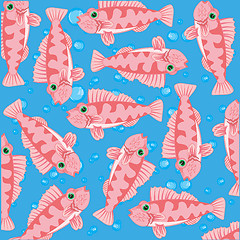 Image showing Vector illustration of the decorative pattern of the sea perch