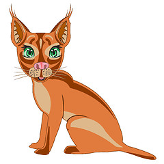 Image showing Steepe trot caracal on white background is insulated