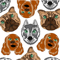 Image showing Vector illustration of the decorative pattern of the mug of the dogs