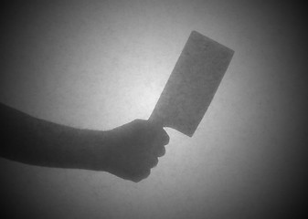 Image showing Silhouette behind a transparent paper