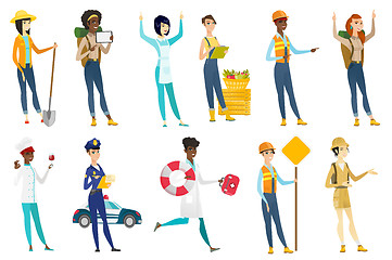 Image showing Professional women vector illustrations set.