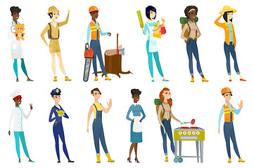 Image showing Professional women vector illustrations set.