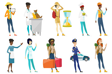 Image showing Professional women vector illustrations set.