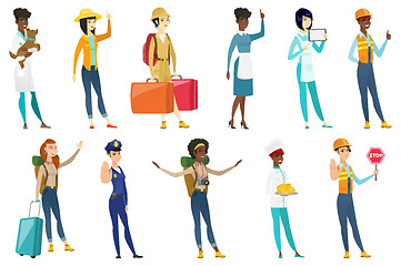 Image showing Professional women vector illustrations set.