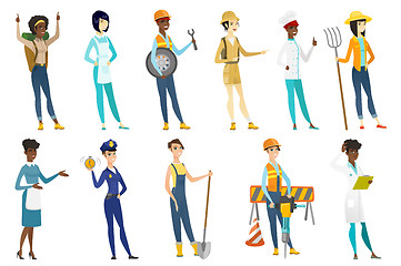 Image showing Professional women vector illustrations set.