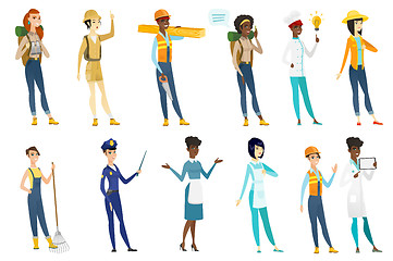 Image showing Professional women vector illustrations set.