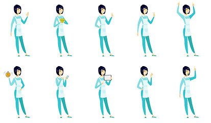 Image showing Vector set of illustrations with cleaner character