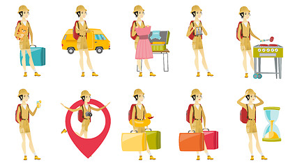 Image showing Vector set with traveler characters.