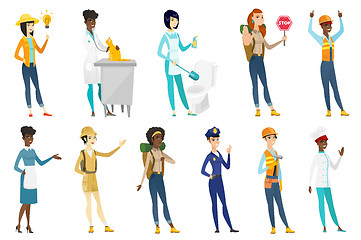 Image showing Professional women vector illustrations set.